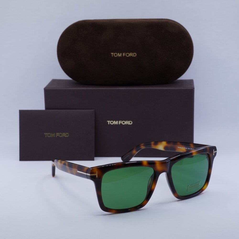 Final Price! Tom Ford Buckley-02 FT0906 53N Havana/Green Sunglasses - Picture 4 of 10